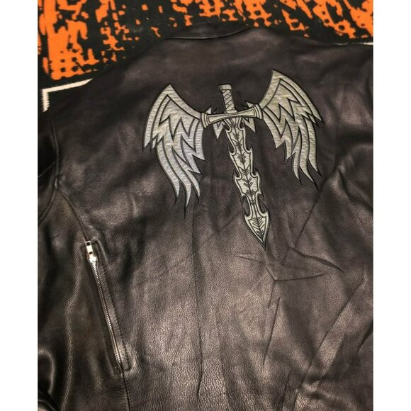 Motorcycle Riding Jacket 2XL Men, Resistant Leather, Reflective - Picture 4 of 8